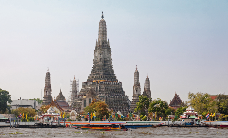 Wat Arun Buddhist temple is one of the most popular spots of Bangkok.